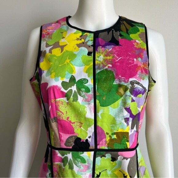 Calvin Klein Watercolor Floral Sleeveless Sheath Dress - 8 - Picture 4 of 7
